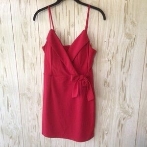NEW Francesca’s Trixxi Red Surplice Neckline Side Tie Mini Dress L